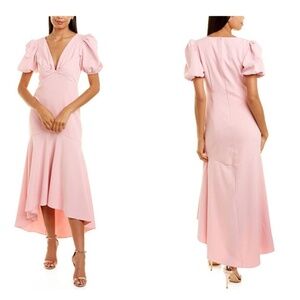 NWT SACHIN + BABI | Pink Layla Midi Dress w Puff Sleeve and Mermaid Hem | Size 4